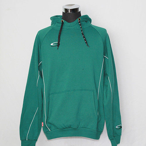 Green Hooded Sweatshirt Jacket 65% Polyester 35% Cotton Brand Logo On The Left Chest